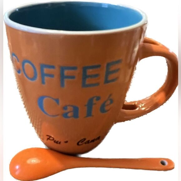 Mug with spoon stirrer, Punta Cana souvenir, never used! - Picture 4 of 10